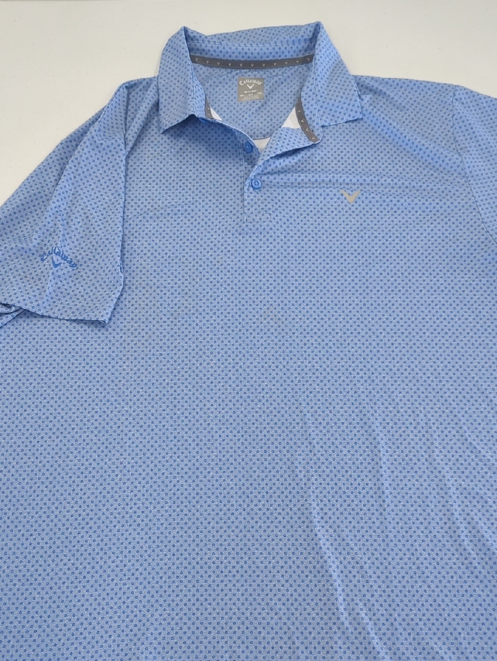 Callaway Men's Sky Blue Micro-Pattern Golf Polo